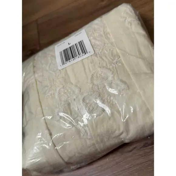 NWT! Lucky Brand Embroidered Tie Neck Crop Top in Luminary G Size L - Picture 3 of 4